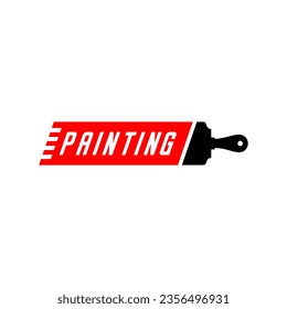 Painting label vector on white back
