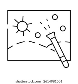 painting with light line icon vector. painting with light sign. isolated contour symbol black illustration