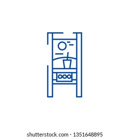 Painting line icon concept. Painting flat  vector symbol, sign, outline illustration.