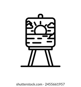 painting line icon, isolated background