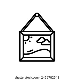 painting line icon, isolated background