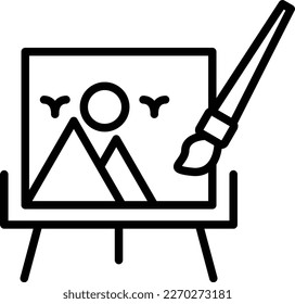 Painting Line Vector Icon Design