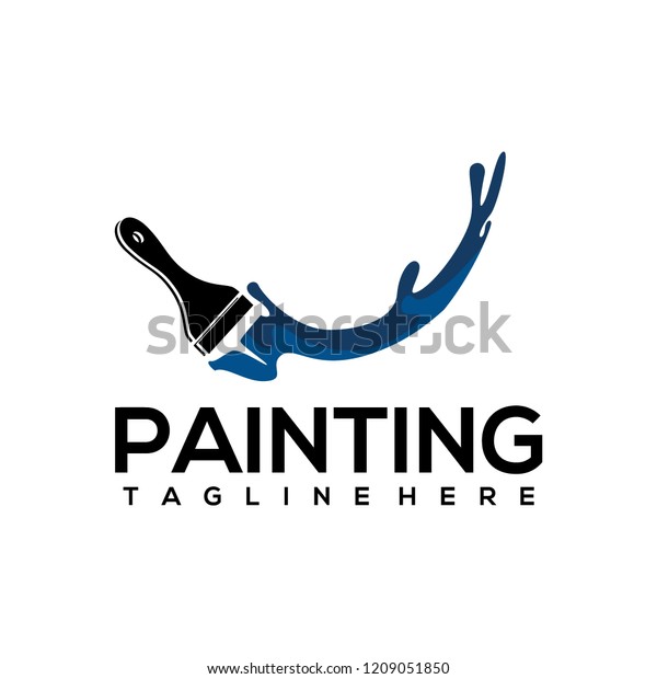 Painting Logo Design Stock Vector (Royalty Free) 1209051850