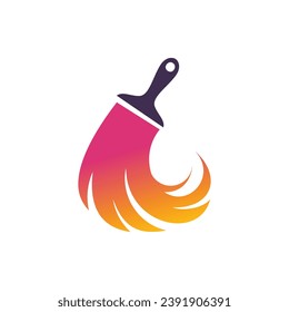 Painting logo design element icon with creative modern concept