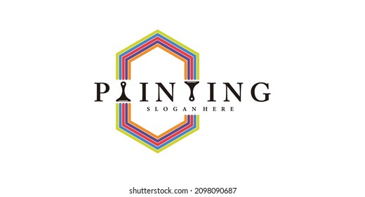 diseño de logotipo de pintura con un concepto único y creativo