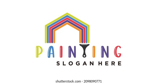 diseño de logotipo de pintura con un concepto único y creativo
