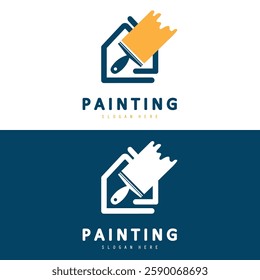 Painting logo, Property and Homes business logo design, paint brush logo template