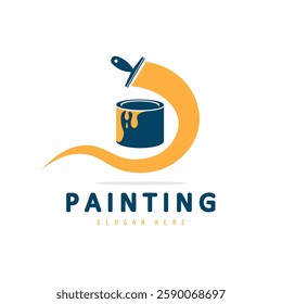 Painting logo, Property and Homes business logo design, paint brush logo template