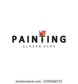 Painting logo, Property and Homes business logo design, paint brush logo template