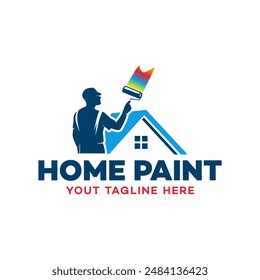 Painting logo and Real Estate, Property  Homes business logo design template