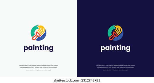 Painting logo template, initial letter o