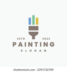 Painting logo vector icon illustration hipster vintage retro