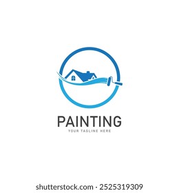 painting logo vector illustration design template icon