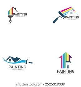 painting logo vector illustration design template icon