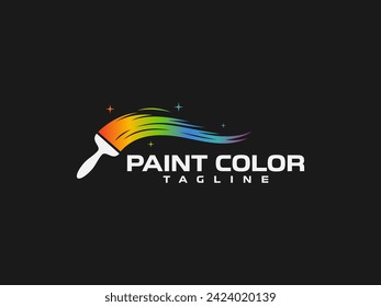 painting logo vector illustration. paint brush logo template