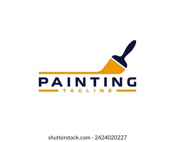 painting logo vector illustration. paint brush logo template