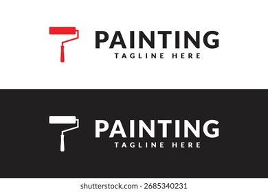 ilustração do vetor do logotipo da pintura. modelo do logotipo do pincel de pintura