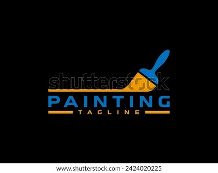 painting logo vector illustration. paint brush logo template