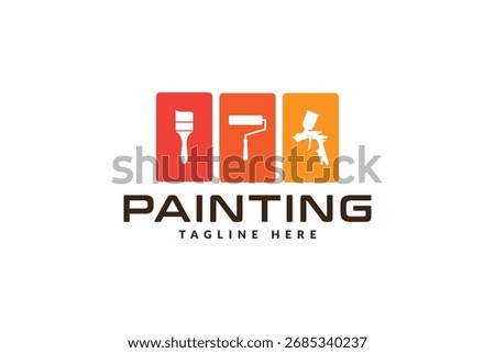painting logo vector illustration. paint brush logo template