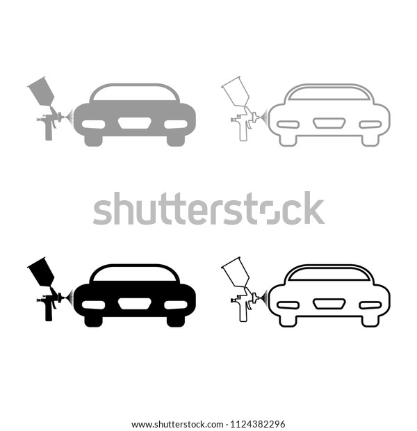 Painting\
machines icon outline set grey black\
color