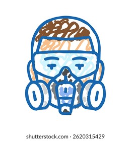 painting mask face doodle icon sketch vector. painting mask face sign. isolated symbol illustration