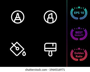 Painting modern line icon vector set.