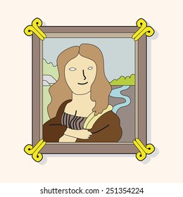 painting mona lisa theme elements vector