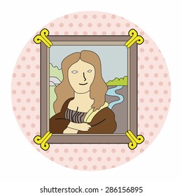 painting mona lisa theme elements vector,eps