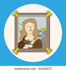 painting mona lisa theme elements vector,eps