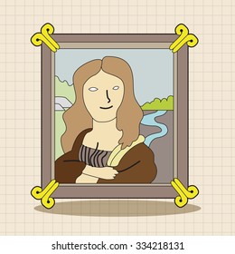 painting mona lisa theme elements vector,eps