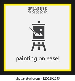 painting on easel   vector icon