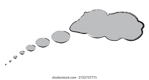Gemälde auf weißem Hintergrund, 3D-Rendering. Punkte, Kreise, nahtlose Punktmuster. Stippling Hintergrund, Stippling. Große und kleine Kreise, schwarze Kreise von links nach rechts sind sehr weit auseinander. Eine Illustration einer Idee.