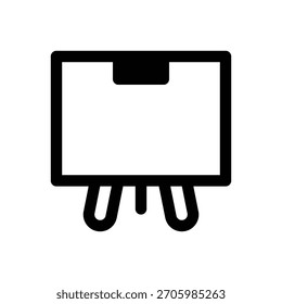 Pintura. Icono de Vector de trazo delineado con detalles rellenos de negro.