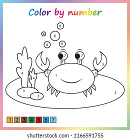 painting page, color by numbers. Worksheet for education. Game for preschool kids.