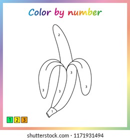 painting page, color by numbers. Worksheet for education. Game for preschool kids.