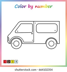 painting page, color by numbers. Worksheet for education. Game for preschool kids