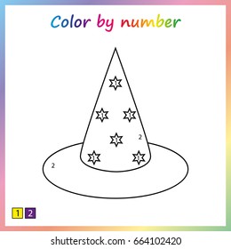 painting page, color by numbers. Worksheet for education. Game for preschool kids.