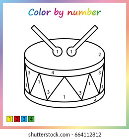  painting page, color by numbers. Worksheet for education. Game for preschool kids.