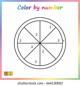 painting page, color by numbers. Worksheet for education. Game for preschool kids.