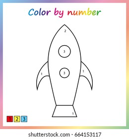 painting page, color by numbers. Worksheet for education. Game for preschool kids.