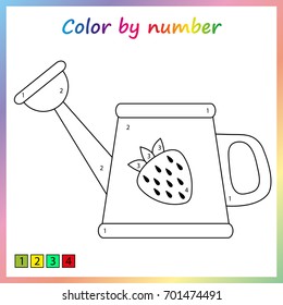 painting page, color by numbers. Worksheet for education. Game for preschool kids.