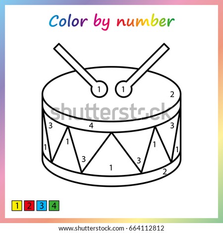 Painting Page Color By Numbers Worksheet Stock Vector (Royalty Free