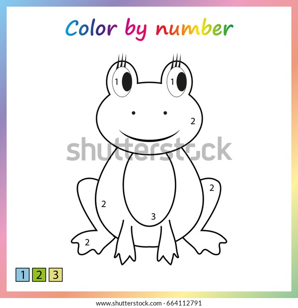 painting page color by numbers worksheet for education game for