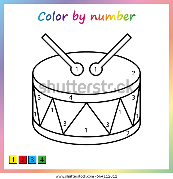 painting page color by numbers worksheet stock vector royalty free