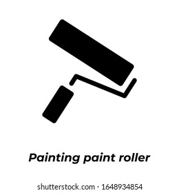 icono del rodillo de pintura -vector. fondo blanco. símbolo de calidad superior. pintar el rollo de pintura. diseño web y móvil. icono de pincel.
