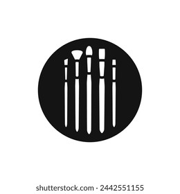 Painting palette black and white vector icon