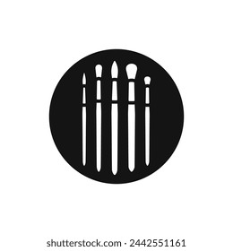 Painting palette black and white vector icon