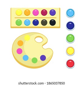 Painting palette or bottle kit isolated on white background