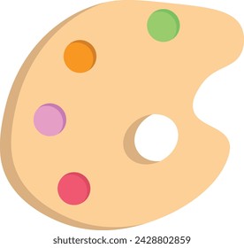 Painting palette in flat style