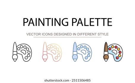 Painting Palette icon design with white background stock illustration